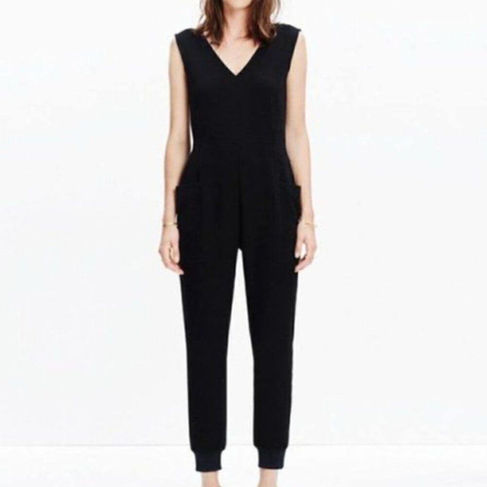 Madewell Sleeveless Basic Black Jumpsuit in Size Medium